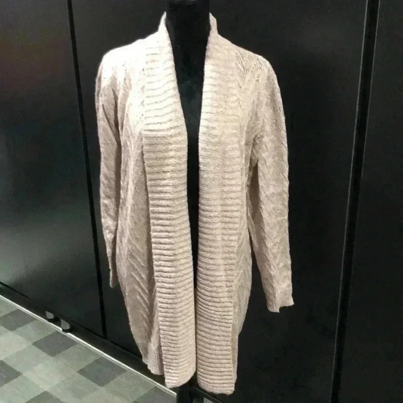 New Directions Knit Open Front Long Cardigan,Sweater,Blush Pink - Picture 1 of 10